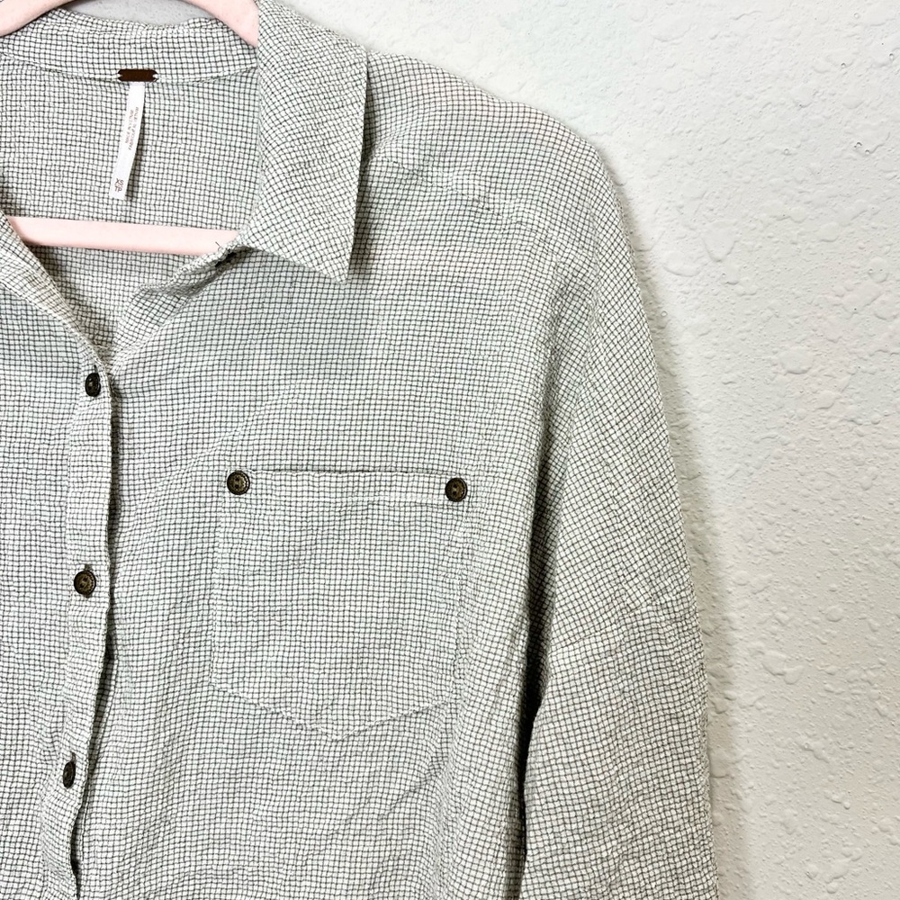 Free People Love Her Madly Puckered Checked Size Extra Small XS - Picture 8 of 10